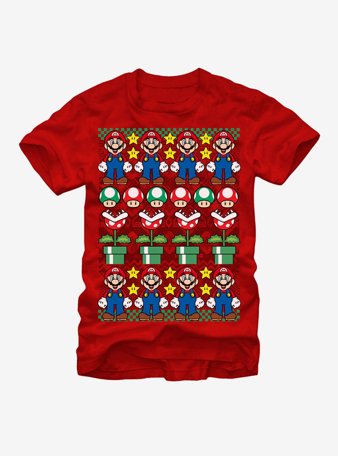 Nintendo Ugly Christmas Sweater Mario TShirt T-Shirt | Seasonal Must-Have | Perfect For Daily Wear