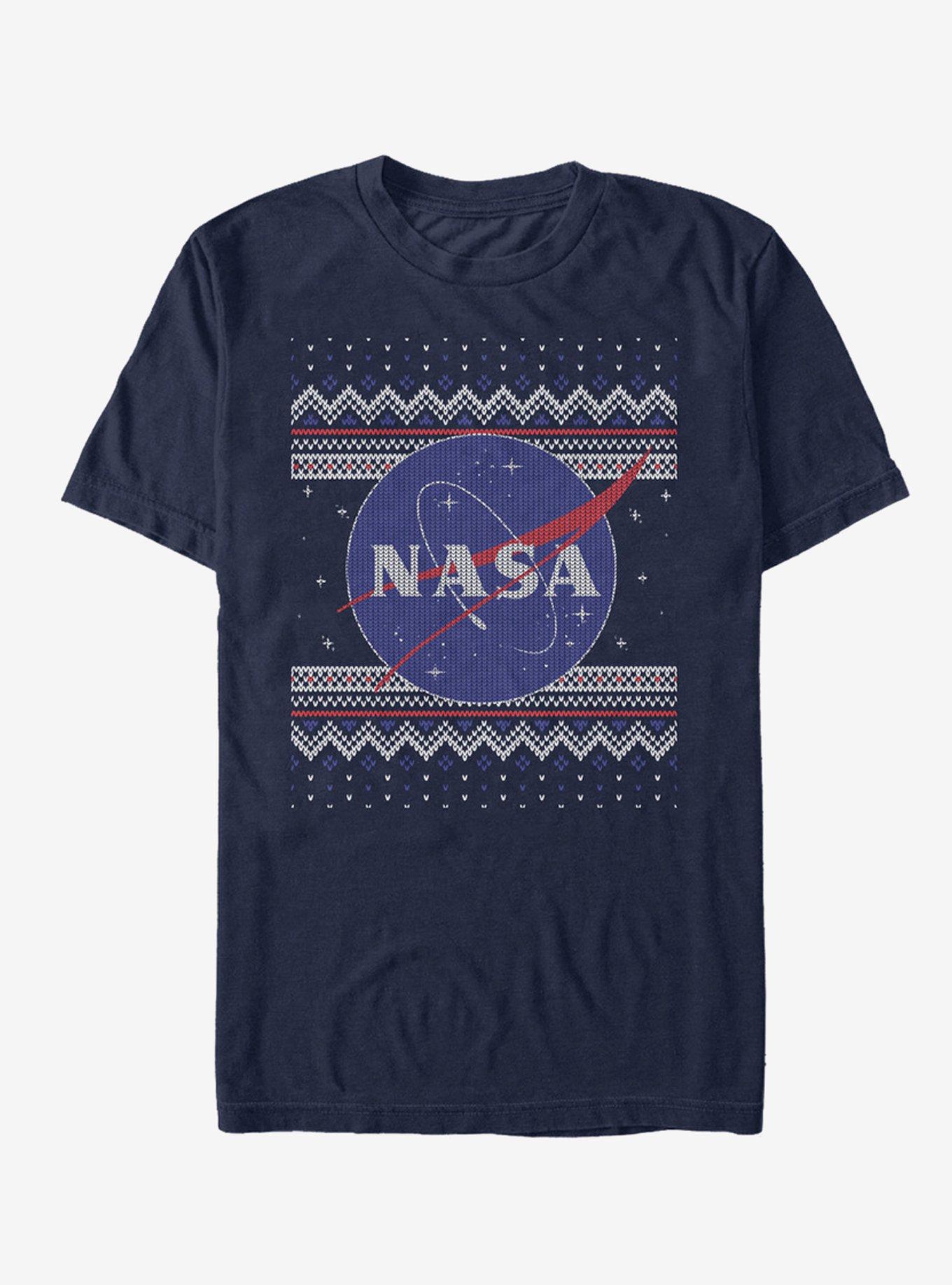 Nasa Logo Ugly Christmas Sweater Print T-shirt | Trendy Graphic Tee | Casual Unisex T-shirt