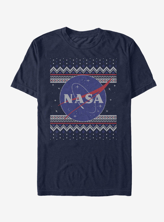 Nasa Logo Ugly Christmas Sweater Print T-shirt | Trendy Graphic Tee | Casual Unisex T-shirt