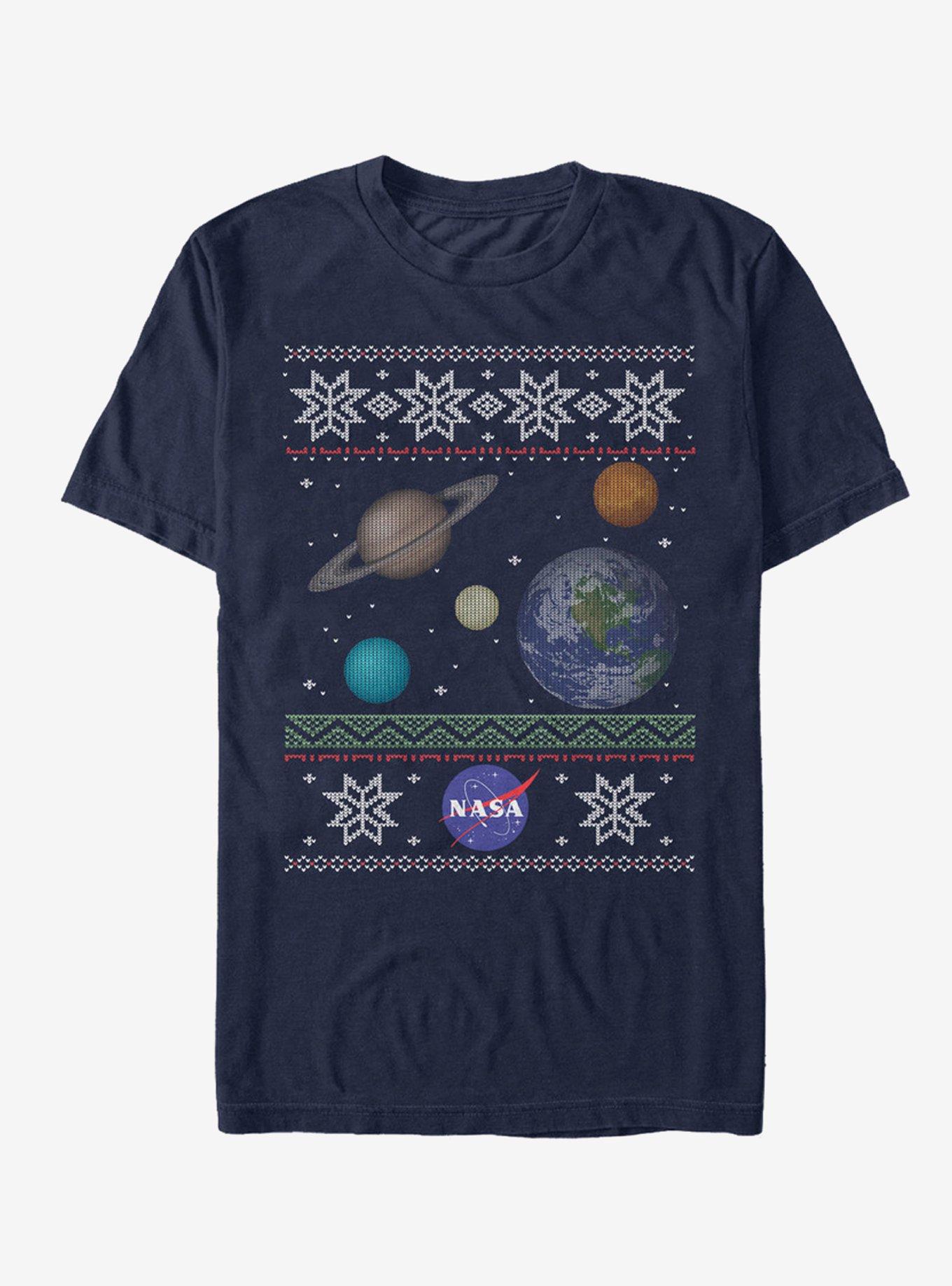 Nasa Planet Ugly Christmas Sweater Print T-shirt | Trendy Graphic Tee | Casual Unisex T-shirt