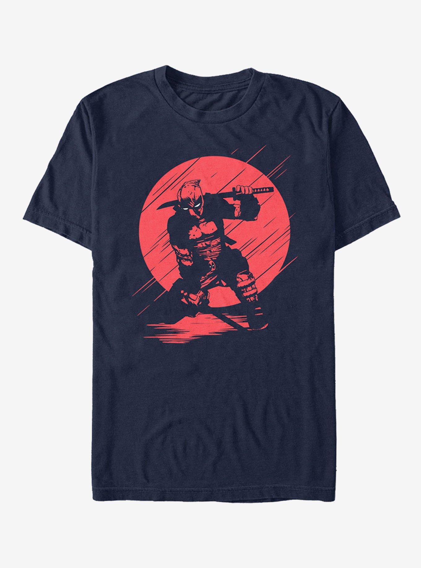 Marvel Deadpool Sunset Streaks T-shirt | Trendy Graphic Tee | Casual Unisex T-shirt