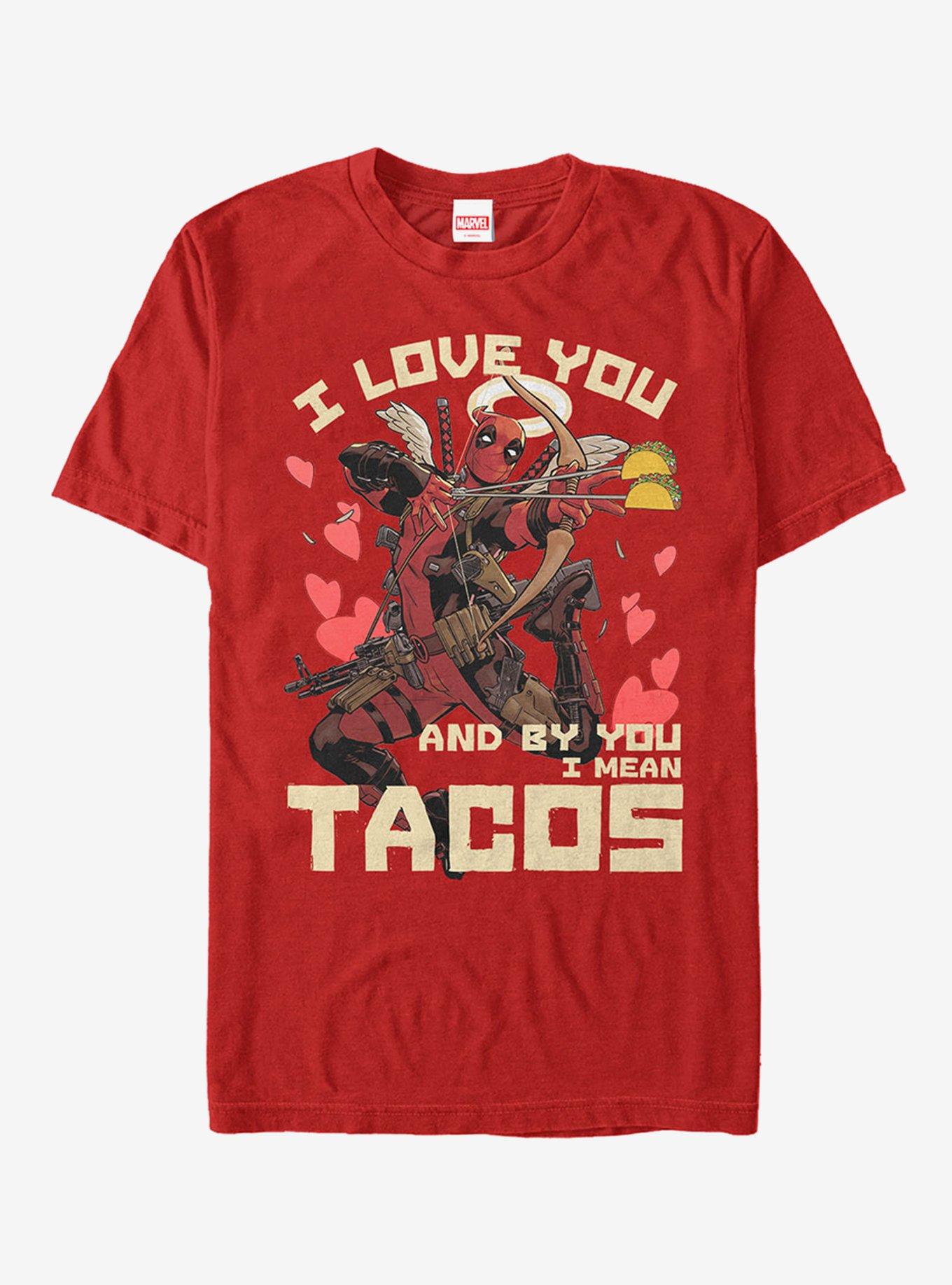 Marvel Deadpool Taco Cupid T-shirt | Trendy Graphic Tee | Casual Unisex T-shirt