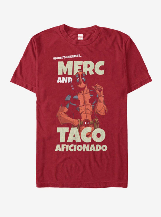 Marvel Deadpool Greatest Taco Aficionado T-shirt | Trendy Graphic Tee | Casual Unisex T-shirt