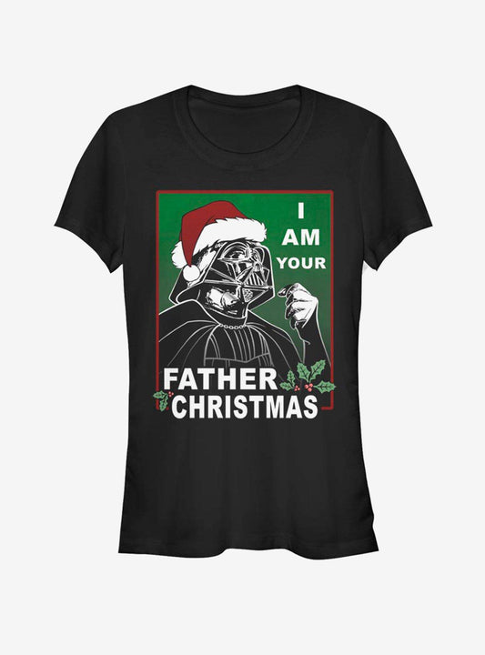 Star Wars Santa Vader Father Christmas Girls TShirt T-Shirt | Fan Favorite Artwork | Perfect Holiday Gift