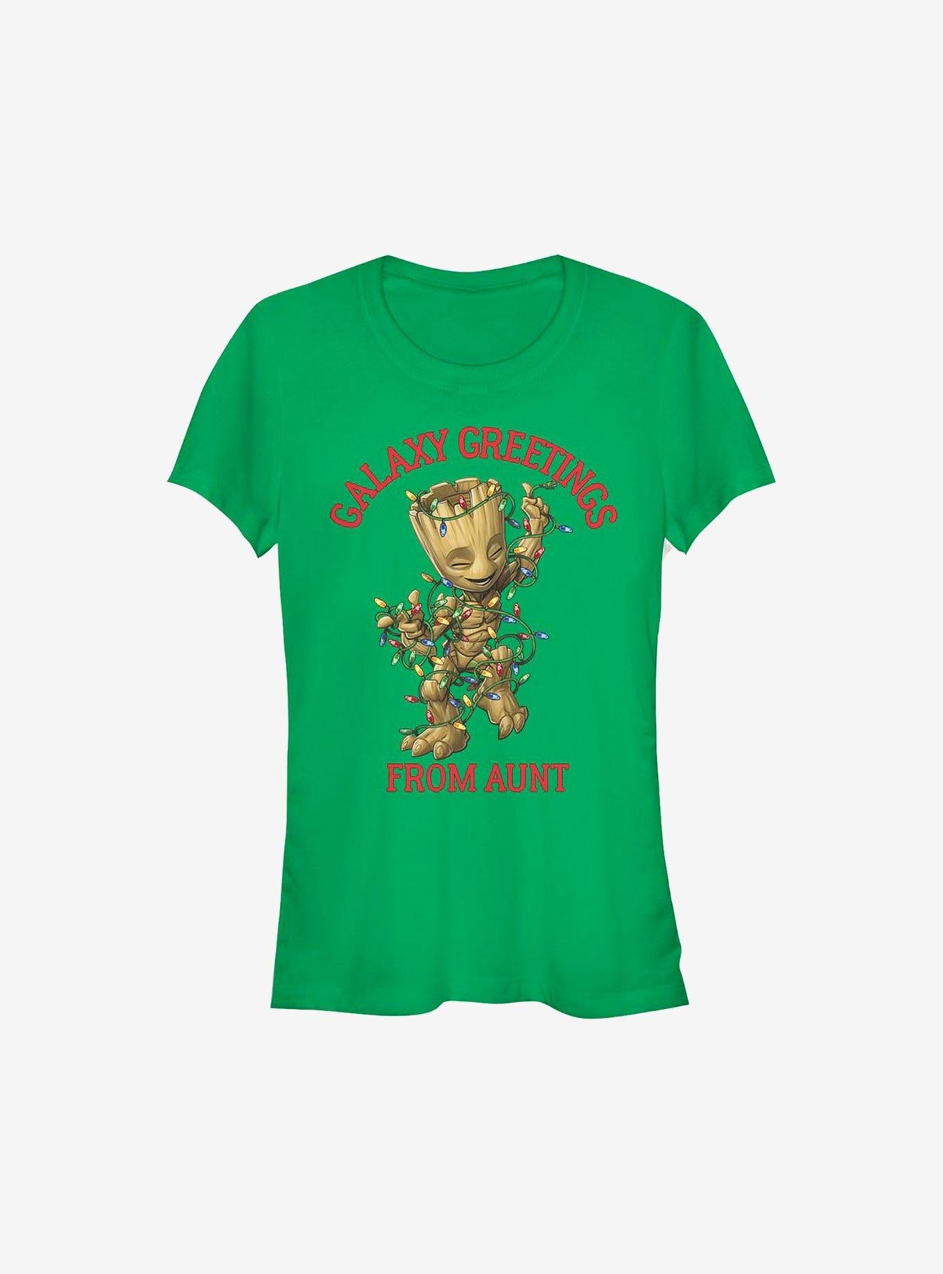 Marvel Guardians Of The Galaxy Christmas Groot Greetings From Aunt Girls T-Shirt T-Shirt – Top Trending Graphic | Perfect for Daily Wear