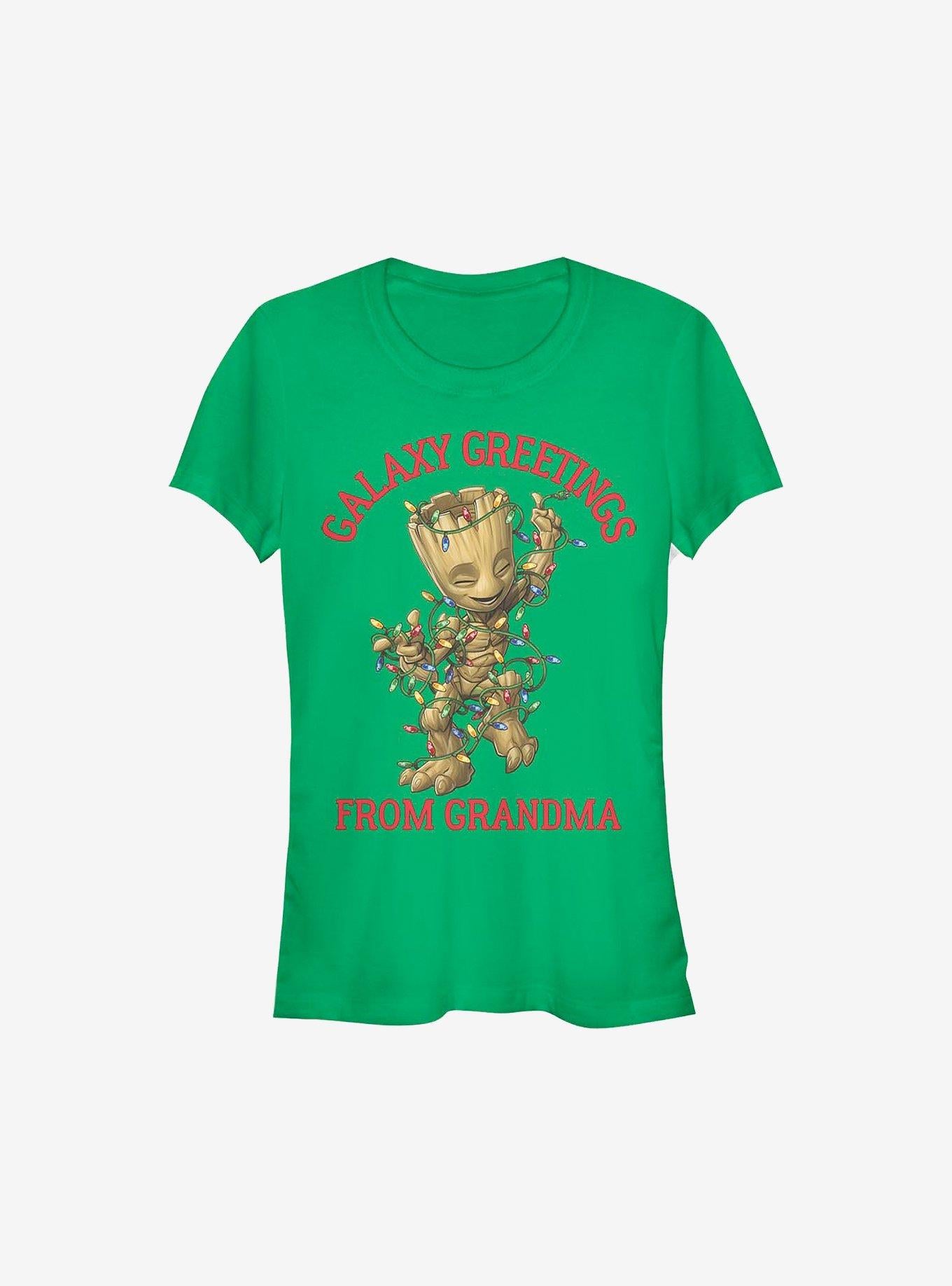 Marvel Guardians Of The Galaxy Christmas Groot Greetings From Grandma Girls TShirt T-Shirt | High-Quality Print | Trending Festive Apparel
