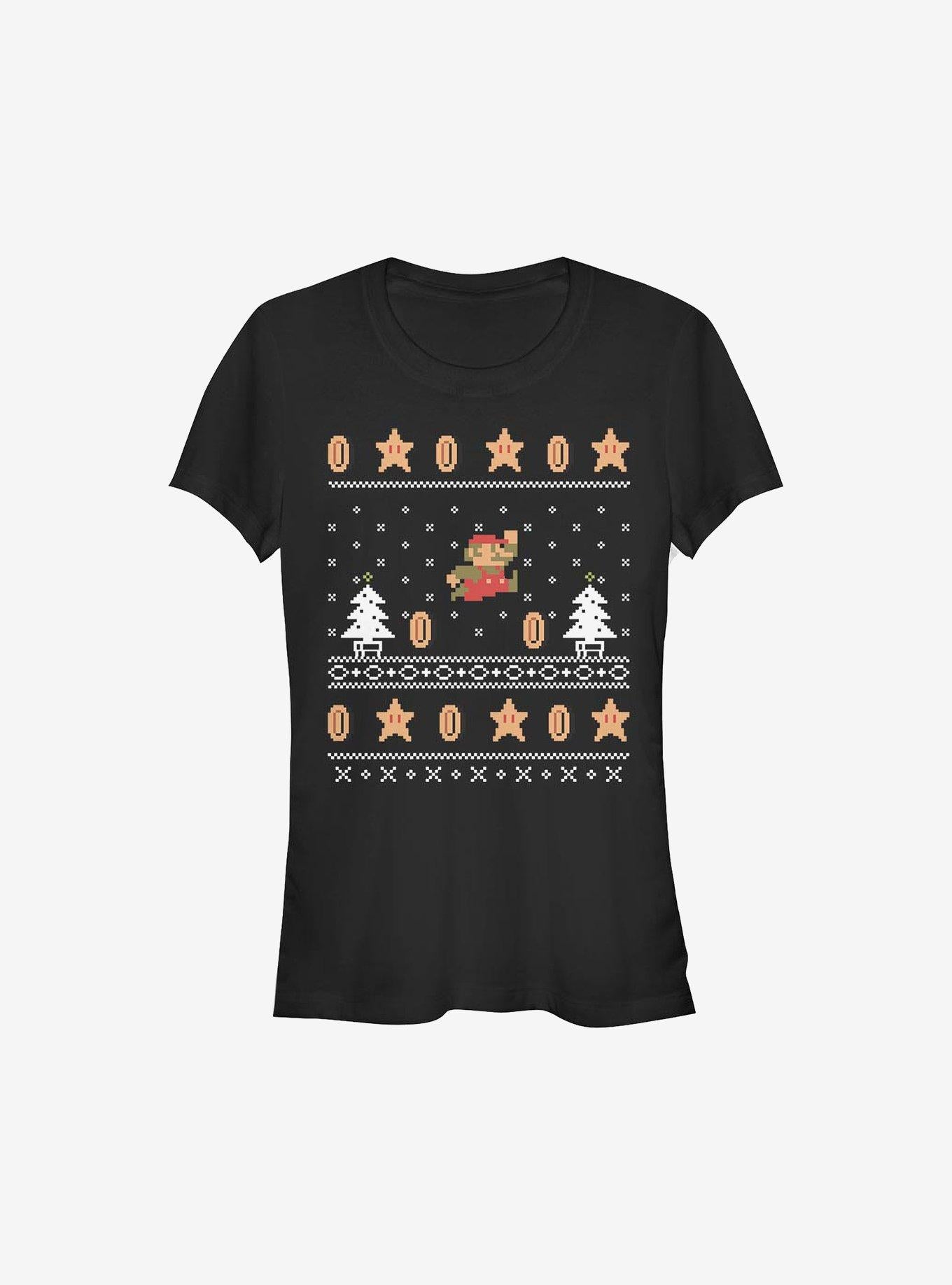Super Mario Christmas Mario Girls TShirt T-Shirt | Cute Festive Style | Limited Christmas Style