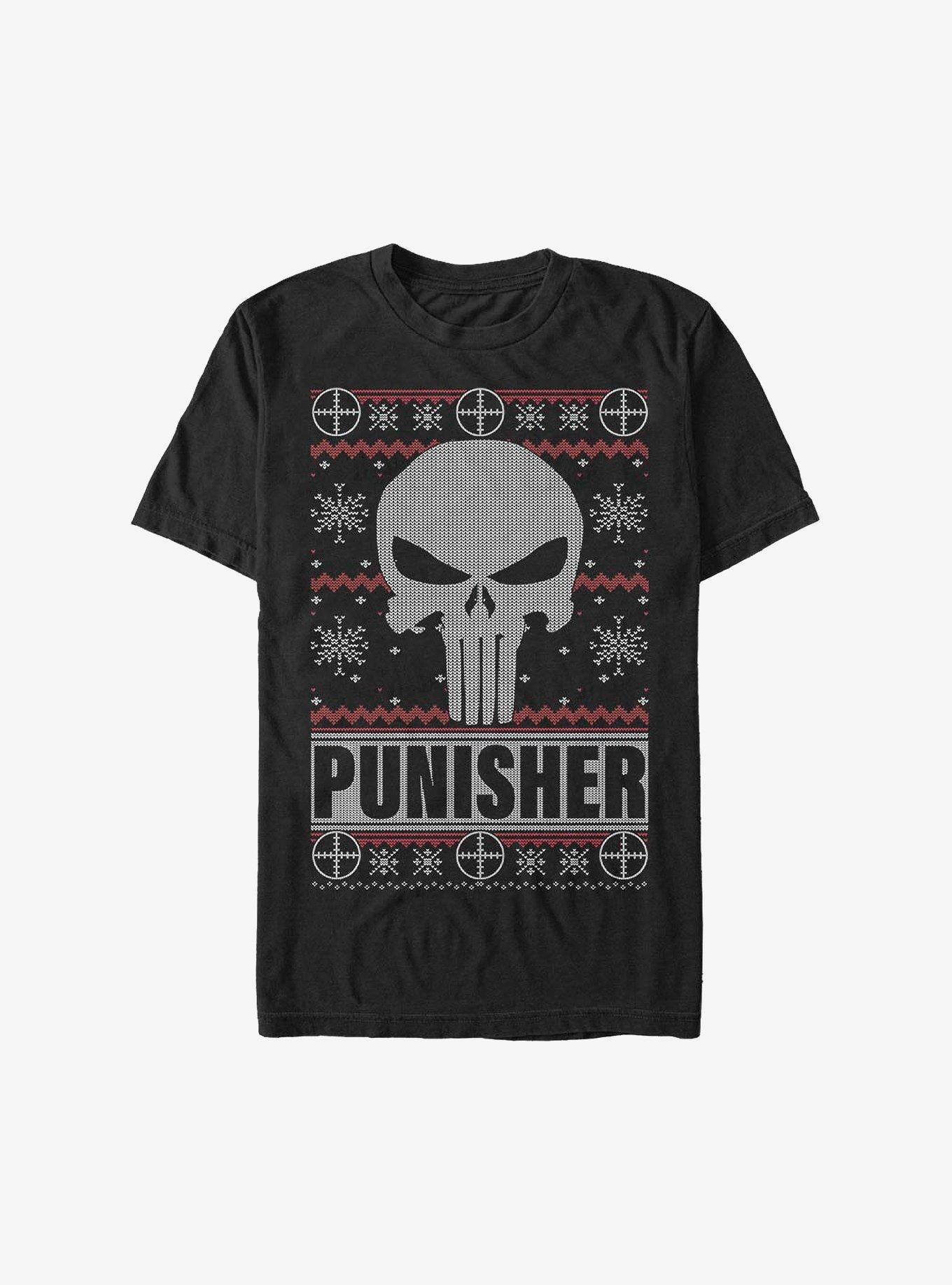 Marvel Punisher Christmas Pattern Sweater T-Shirt T-Shirt – High Detail Graphic | Must-Have Style