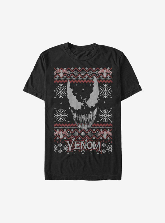 Marvel Venom Face Christmas Pattern Sweater TShirt T-Shirt | Vintage Christmas Look | Perfect For Daily Wear