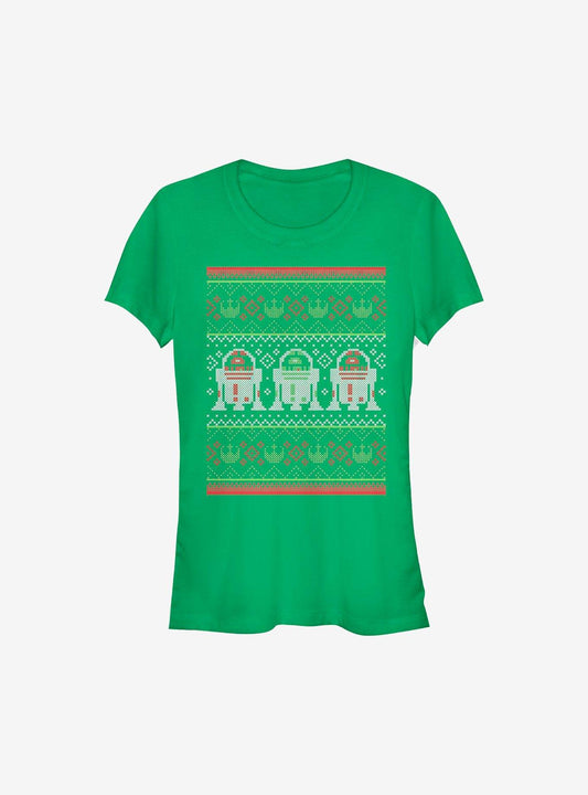 Star Wars Droid Christmas Pattern Girls TShirt T-Shirt | Best-Selling Design | Trending Festive Apparel