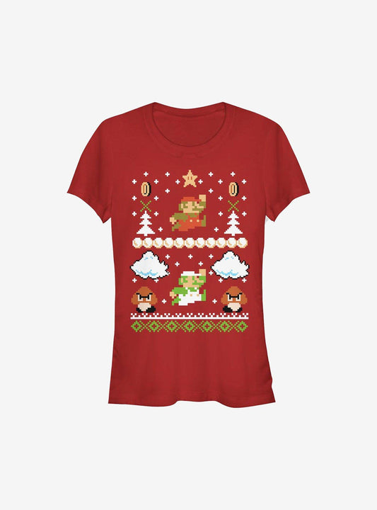 Super Mario Christmas Game Girls T-Shirt T-Shirt – Premium Quality Print | Must-Have Style
