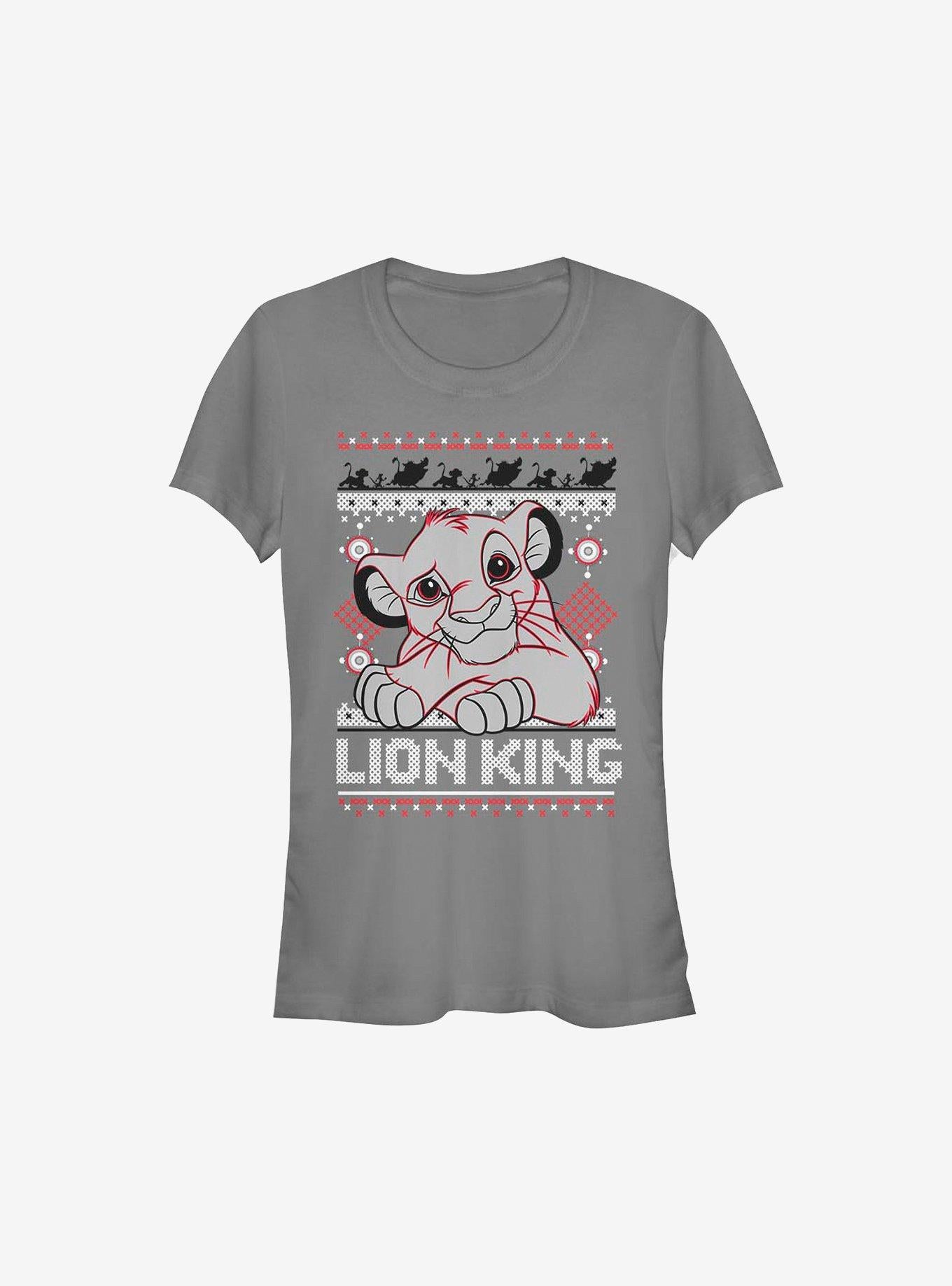 Disney The Lion King Simba Christmas Pattern Girls TShirt T-Shirt | High-Quality Print | Top Pick For Gifting