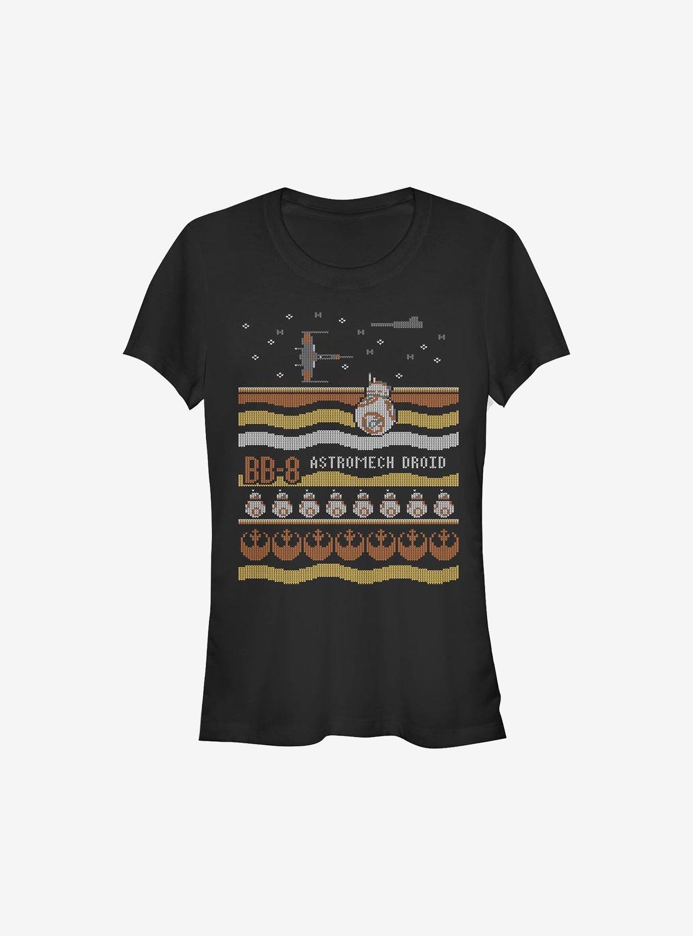 Star Wars Astromech Ugly Christmas Pattern Girls TShirt T-Shirt | Holiday Edition | Great For Christmas Season
