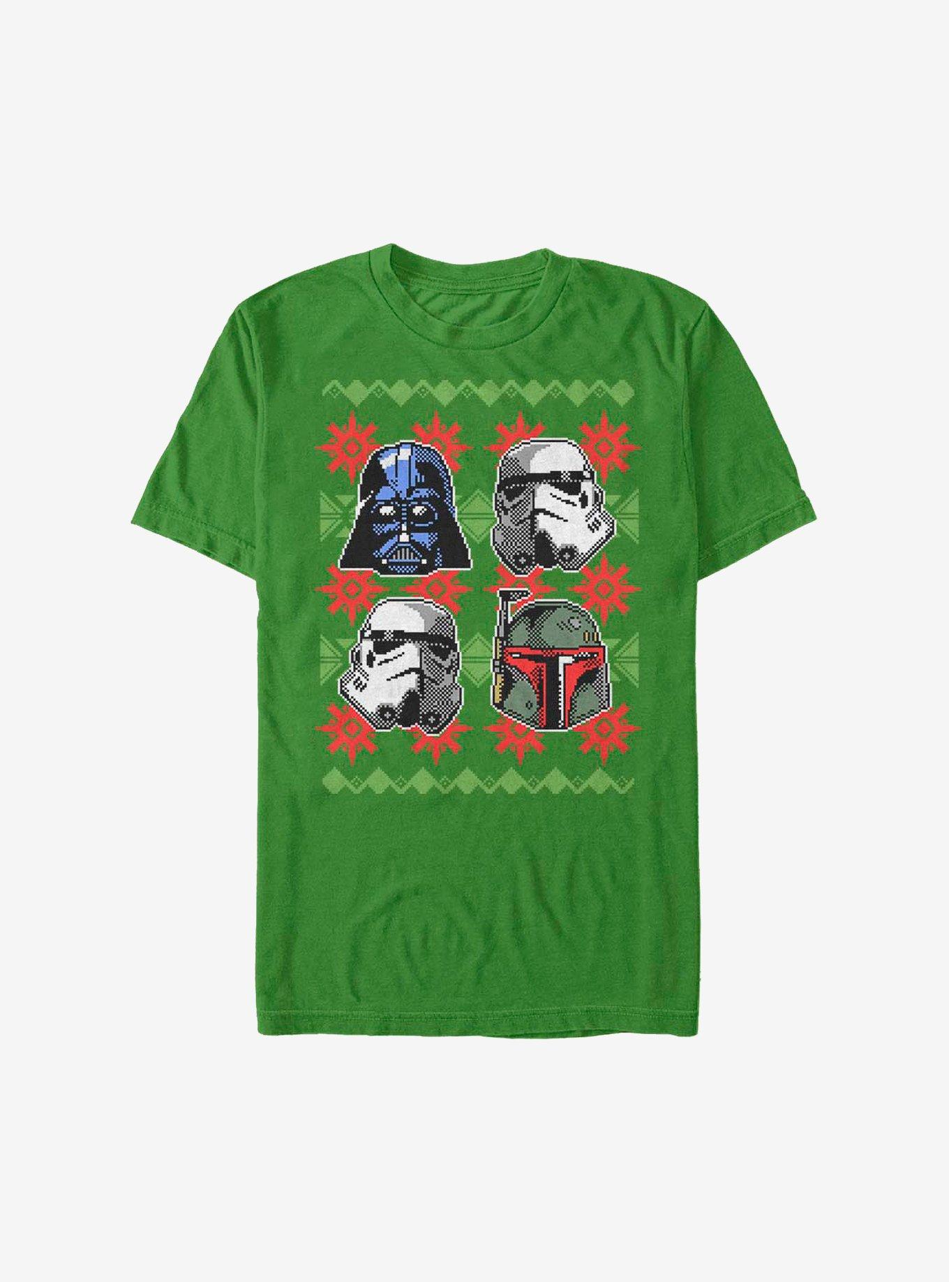 Star Wars Holiday Faces Christmas Pattern TShirt T-Shirt | High-Quality Print | Great For Christmas Season