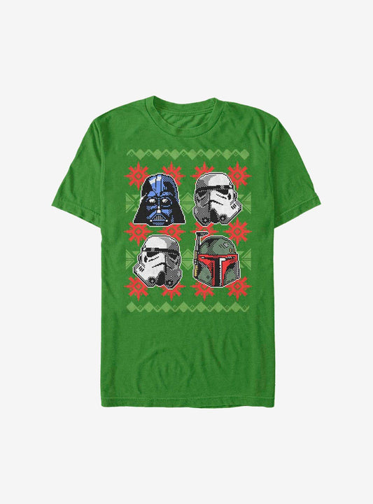 Star Wars Holiday Faces Christmas Pattern T-Shirt T-Shirt – Official Fan Merchandise | Trending Now