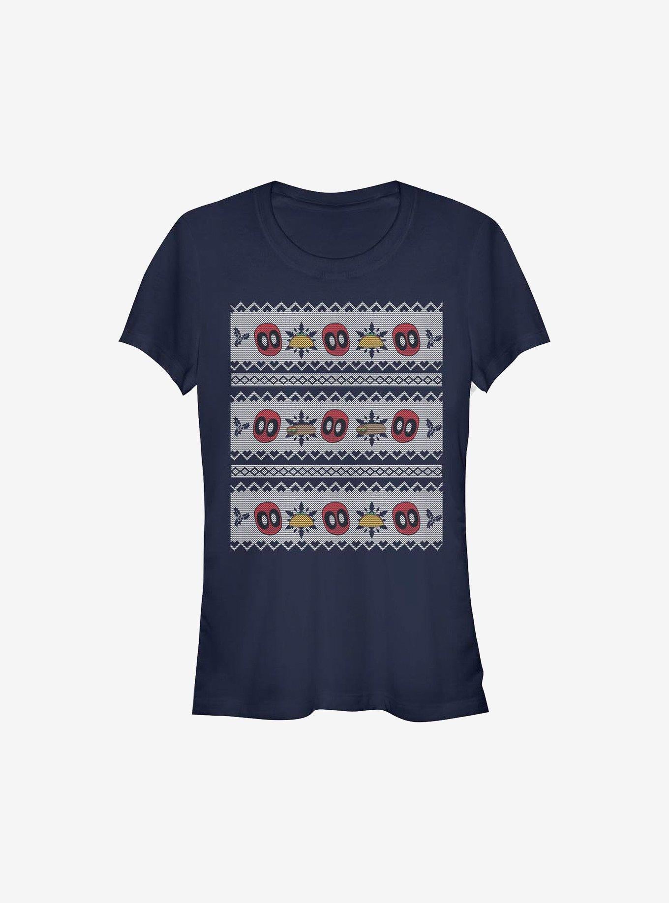 Marvel Deadpool Christmas Pattern Sweater Girls T-Shirt T-Shirt – Premium Quality Print | Perfect for Daily Wear