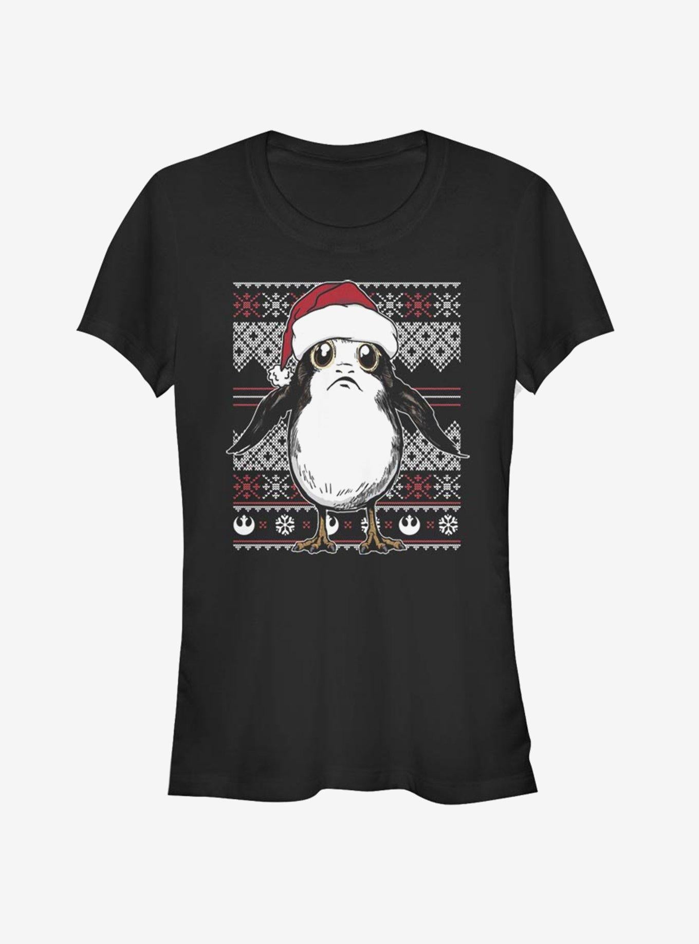 Star Wars Santa Porg Ugly Christmas Girls TShirt T-Shirt | Top Trending Graphic | Perfect Holiday Gift