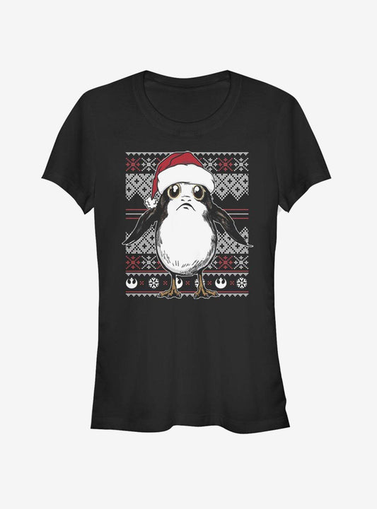 Star Wars Santa Porg Ugly Christmas Girls TShirt T-Shirt | Top Trending Graphic | Perfect Holiday Gift