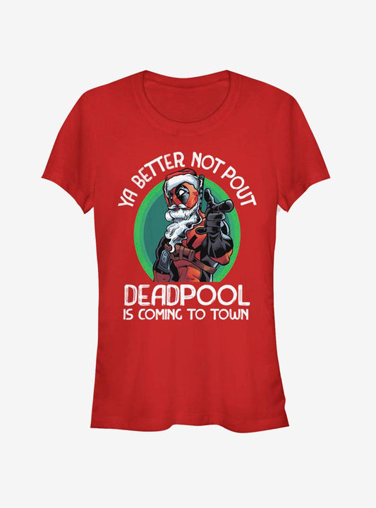 Marvel Deadpool Coming To Town Christmas Girls T-Shirt T-Shirt – Premium Quality Print | Great Gift for Fans