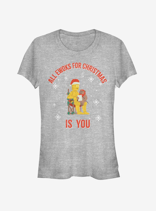 Star Wars C3PO Santa Ewok Christmas Is You Girls TShirt T-Shirt | Top Trending Graphic | Trending Festive Apparel