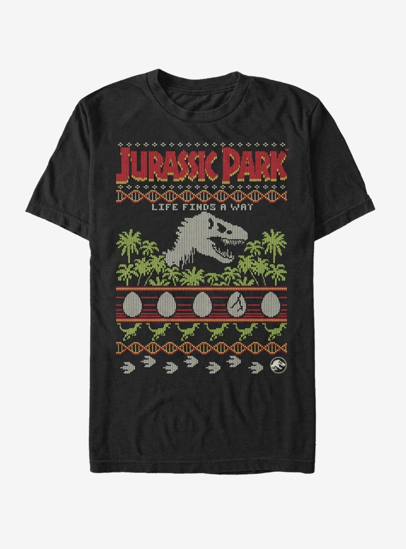 Jurassic Park Ugly Christmas Life Finds a Way TShirt T-Shirt | Holiday Edition | Perfect Holiday Gift