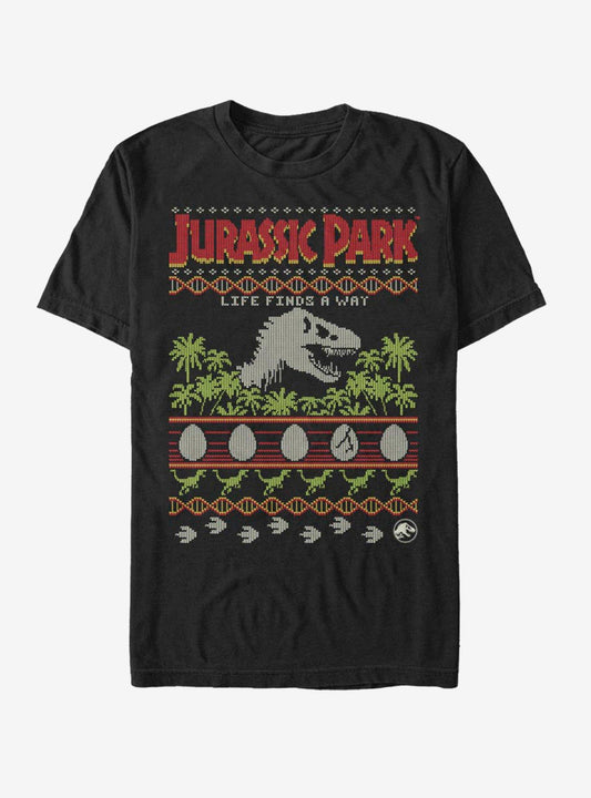 Jurassic Park Ugly Christmas Life Finds a Way TShirt T-Shirt | Holiday Edition | Perfect Holiday Gift