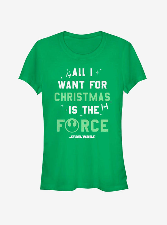 Star Wars Want the Force Christmas Girls TShirt T-Shirt | Fan Favorite Artwork | Great For Christmas Season