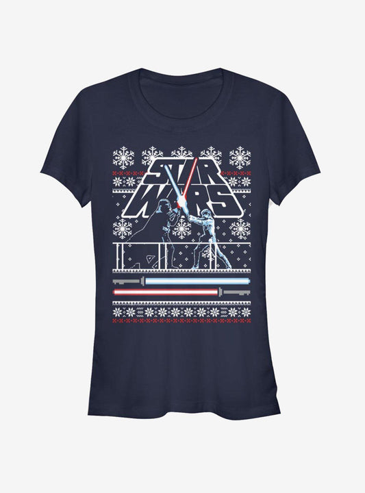 Star Wars Vader Luke Face Off Ugly Christmas Girls T-Shirt T-Shirt – Exclusive Art Edition | Must-Have Style