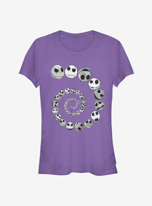 Disney The Nightmare Before Christmas Jack Skellington Spiral Classic Girls TShirt T-Shirt | Holiday Edition | Perfect For Daily Wear