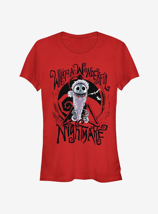 Disney The Nightmare Before Christmas What A Wonderful Nightmare Santa Jack Girls T-Shirt