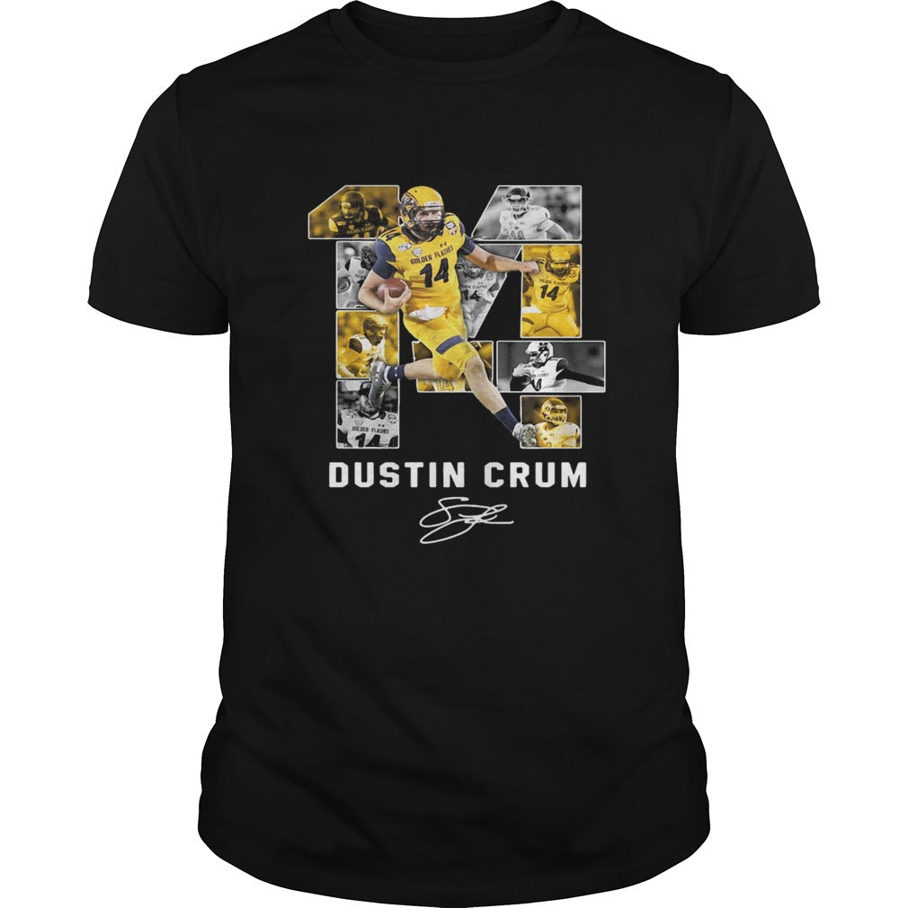 14 Dustin Crum Kent State Golden Flashes football Signature shirt