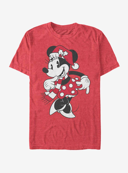 Disney Minnie Mouse Holiday Minnie Hat TShirt T-Shirt | Top Trending Graphic | Trending Festive Apparel