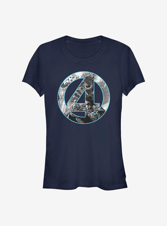 Marvel Fantastic Four Four Badge Girls T-Shirt T-Shirt – Premium Quality Print | Great Gift for Fans