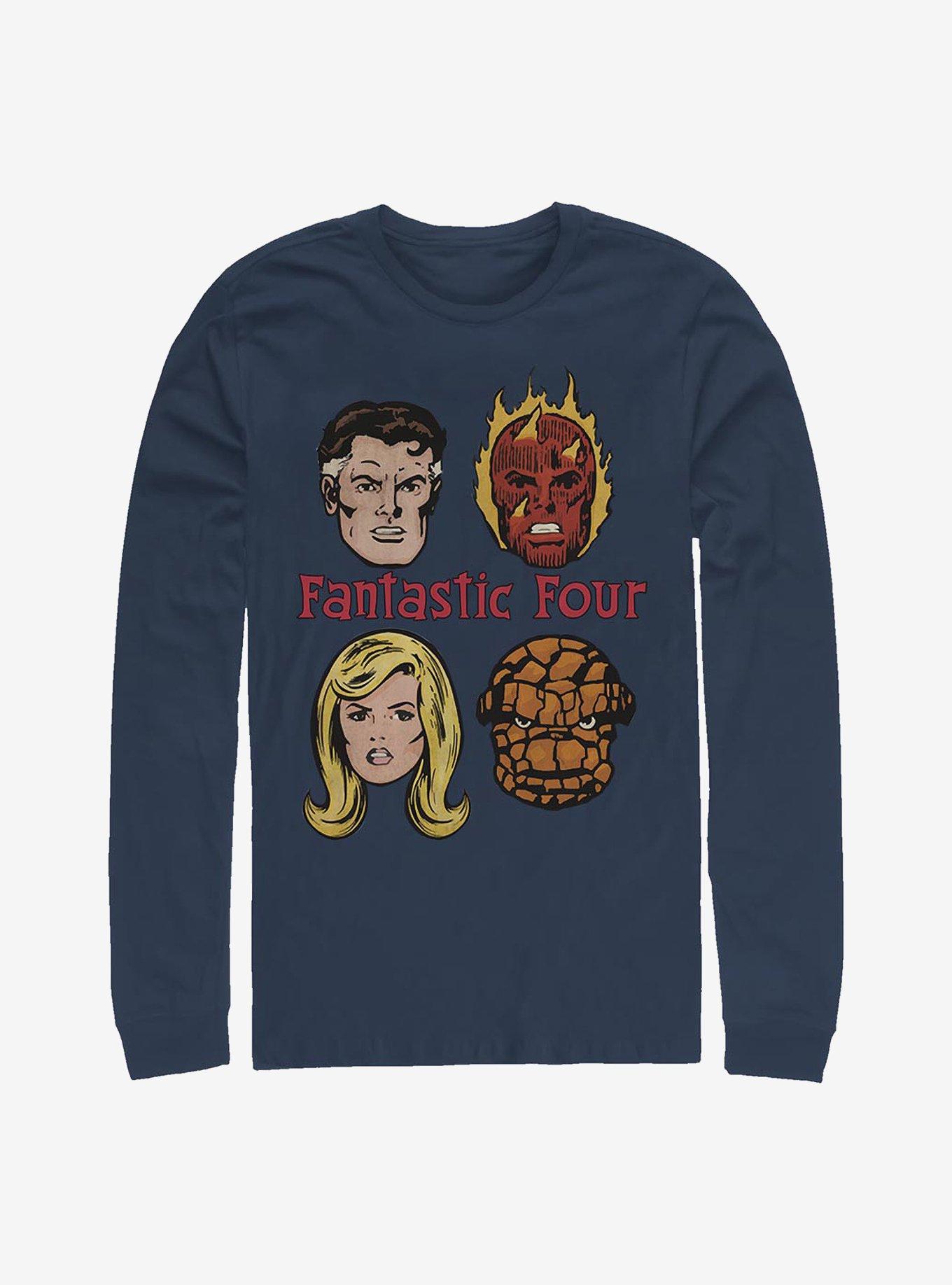 Marvel Fantastic Four Fantastic Four Long-Sleeve T-Shirt T-Shirt – Vintage Style Artwork | Perfect for Daily Wear