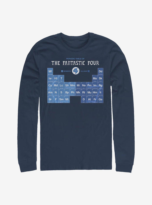 Marvel Fantastic Four Periodic FF Long-Sleeve T-Shirt T-Shirt – High Detail Graphic | Trending Now