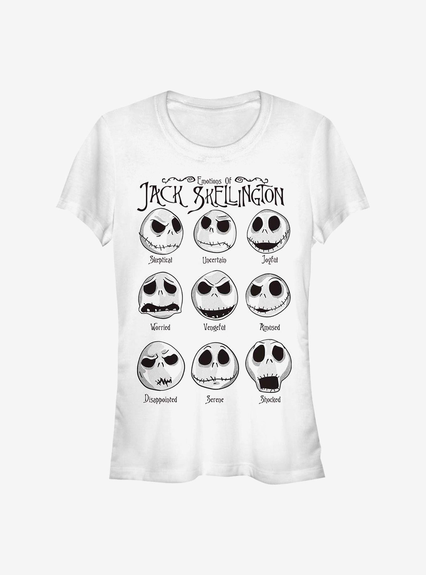 Disney The Nightmare Before Christmas Jack Emotions Girls TShirt T-Shirt | High-Quality Print | Great For Christmas Season