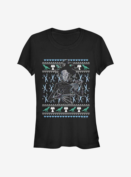 Edward Scissorhands Ugly Christmas Scissorhands Girls T-Shirt T-Shirt – Premium Quality Print | Great Gift for Fans