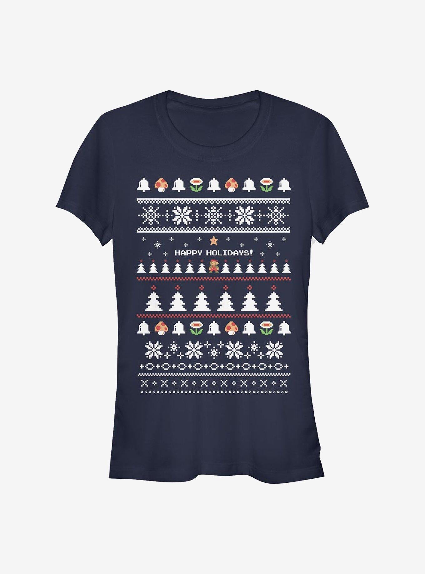 Nintendo Mario It's A Holiday Girls T-shirt | Trendy Graphic Tee | Casual Unisex T-shirt