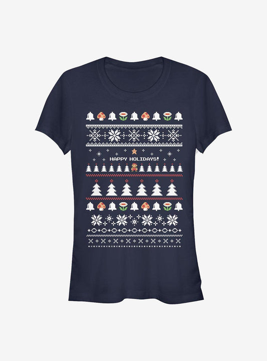 Nintendo Mario It's A Holiday Girls T-shirt | Trendy Graphic Tee | Casual Unisex T-shirt