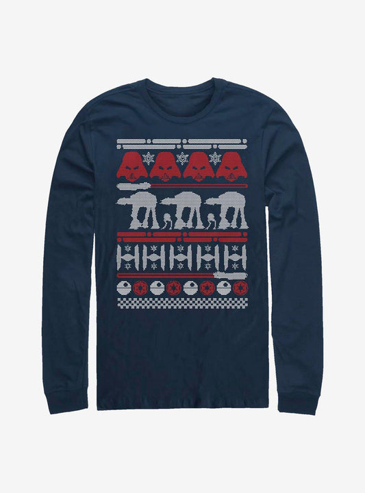 Star Wars Ugly Holiday Long-Sleeve T-Shirt T-Shirt – Vintage Style Artwork | Great Gift for Fans