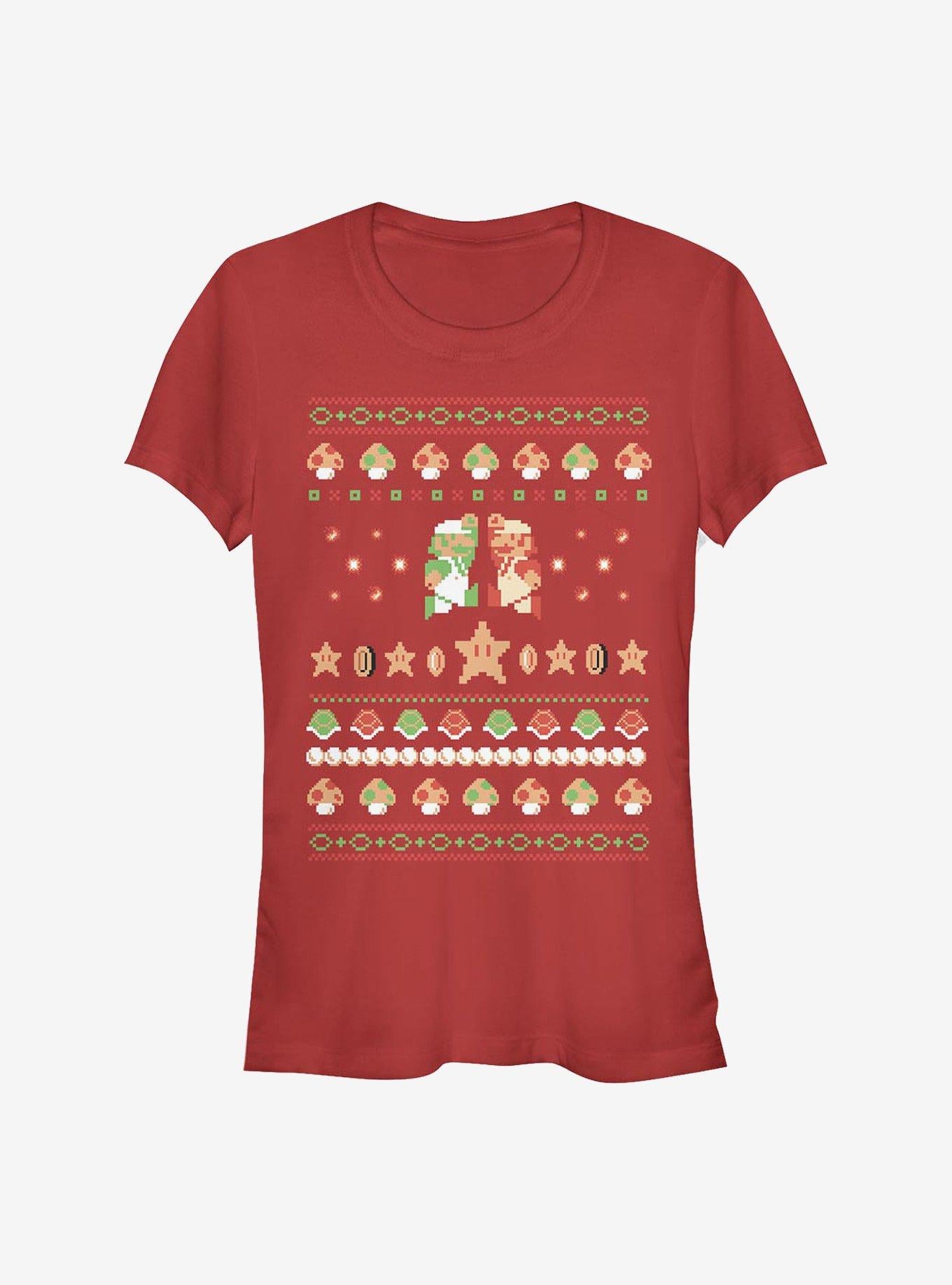 Nintendo Mario Holiday Friendship Girls T-shirt | Trendy Graphic Tee | Casual Unisex T-shirt