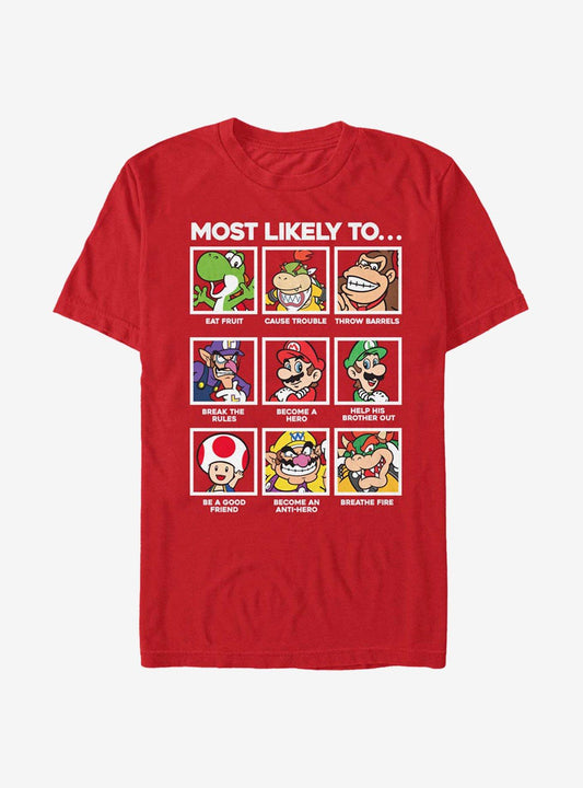 Nintendo Super Mario Most Likely To TShirt T-Shirt | Vintage Christmas Look | Great For Christmas Season