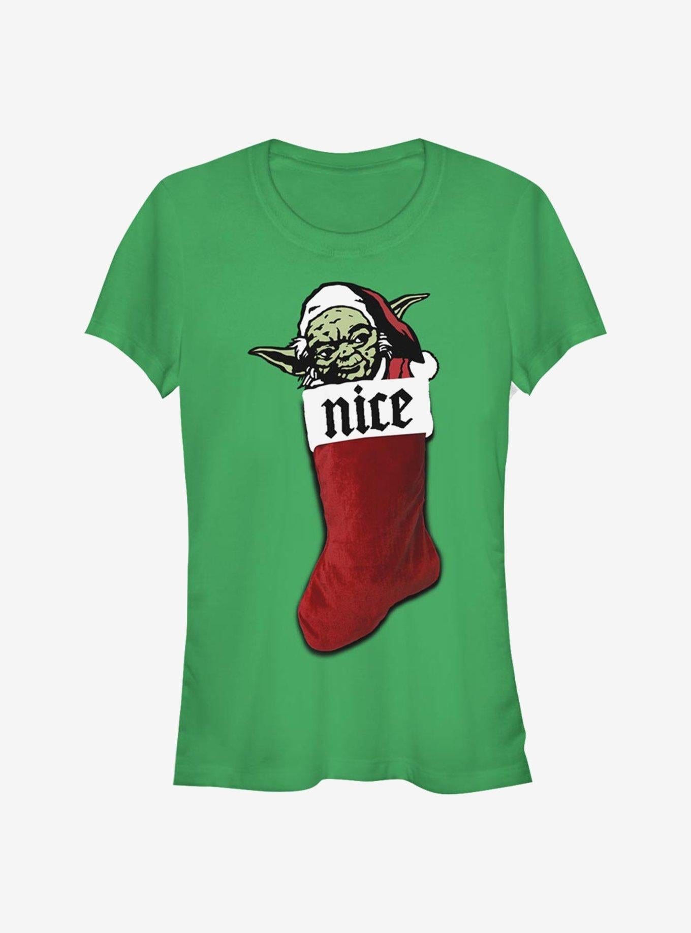Star Wars Christmas Stocking Nice Yoda Girls T-Shirt T-Shirt – Vintage Style Artwork | High Demand Item
