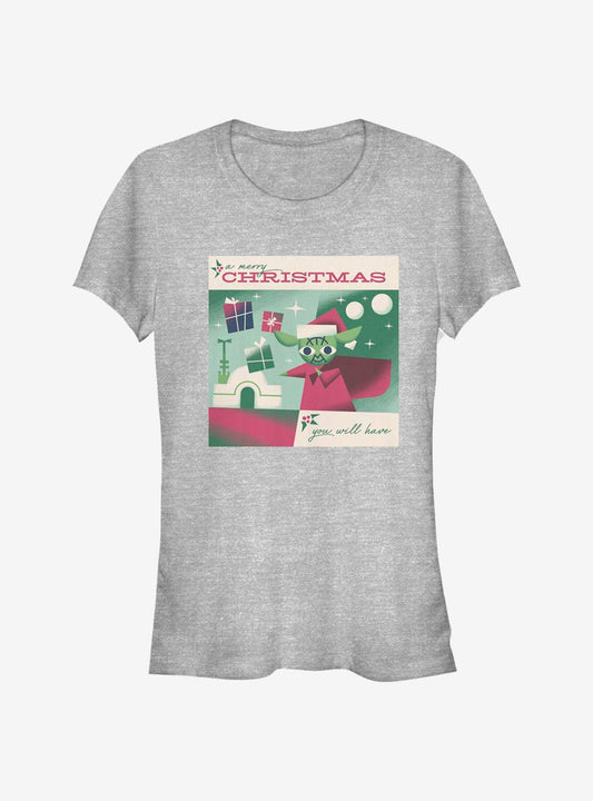 Star Wars Merry Yoda Christmas Girls TShirt T-Shirt | Cute Festive Style | Top Pick For Gifting