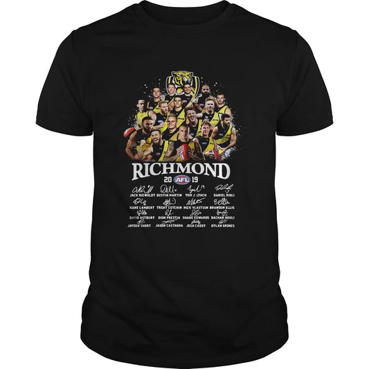 Tiger Richmond 2019 AFL Team Player Signatures shirt
