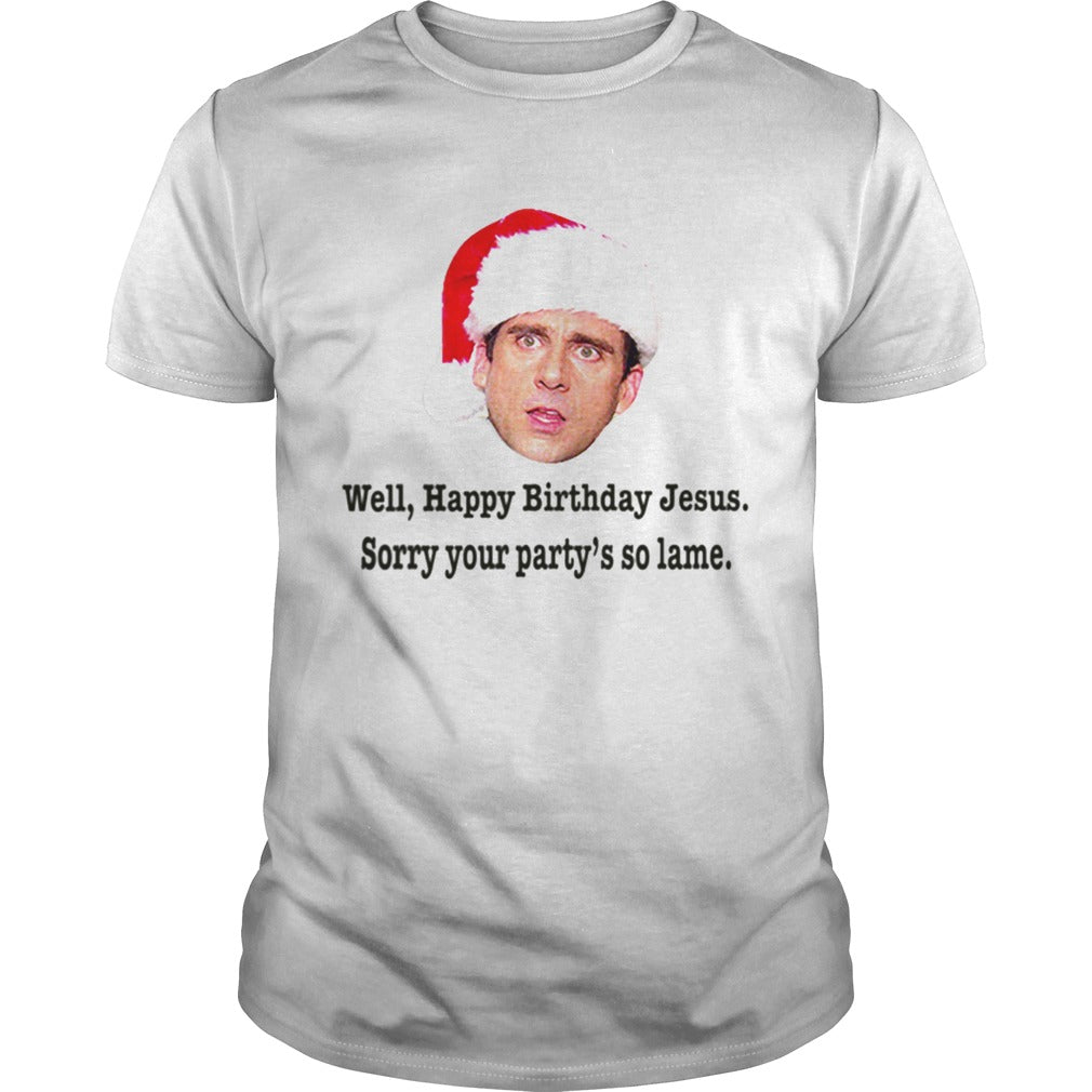 1573466292Michael Scott Christmas Quote Happy Birthday Jesus Funny The Office shirt