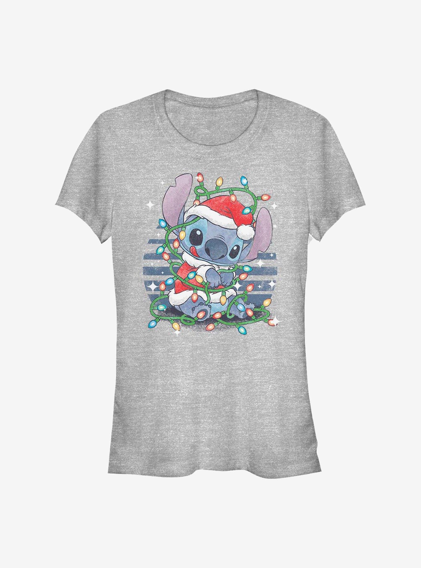 Disney Lilo Stitch Holiday Lights Girls T-Shirt T-Shirt – Premium Quality Print | High Demand Item