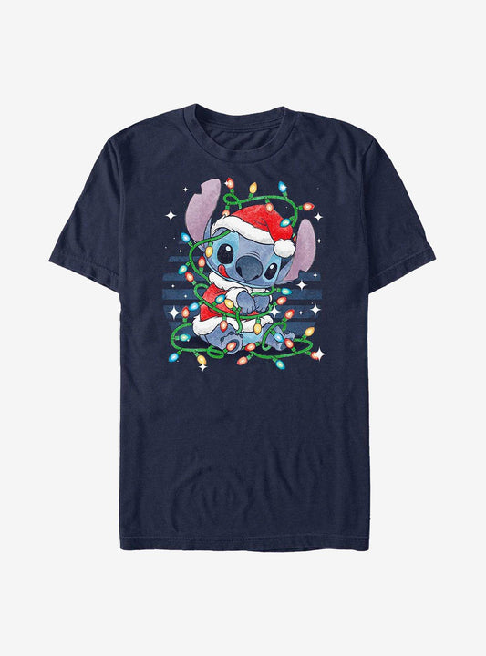 Disney Lilo Stitch Holiday Lights TShirt T-Shirt | Seasonal Must-Have | Perfect Holiday Gift