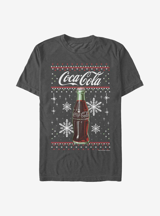 Coca-cola Ugly Holiday Bottle Snowflakes T-shirt | Trendy Graphic Tee | Casual Unisex T-shirt