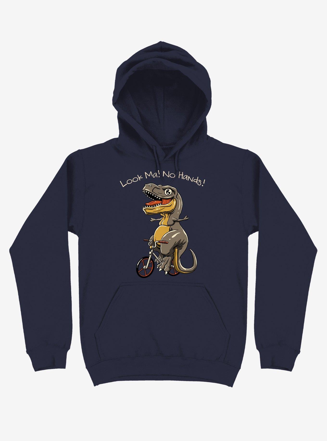 T-Rex Look, Ma! No Hands! Navy Blue Hoodie